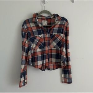 LA hearts cropped flannel